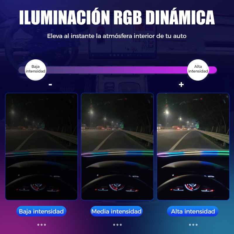 RGB-LED-ljusslinga för bilinstrumentpaneler