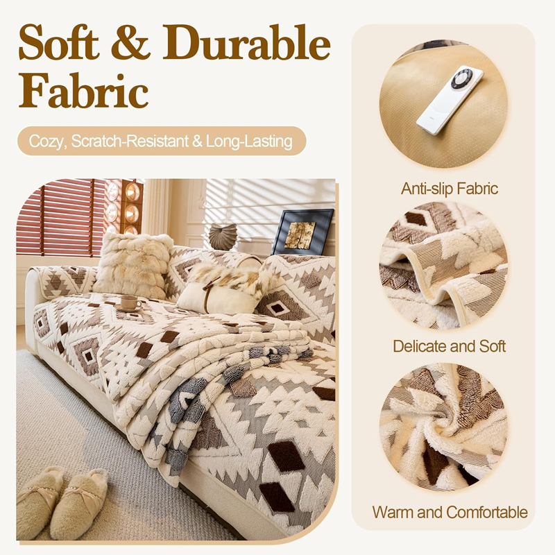 ⏳Begränsad tid 50 % Rabatt⏰Modernt geometriskt sofföverdrag i plysch🛋️