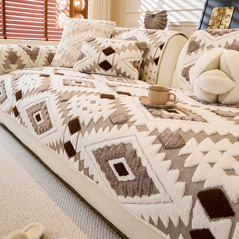 ⏳Begränsad tid 50 % Rabatt⏰Modernt geometriskt sofföverdrag i plysch🛋️