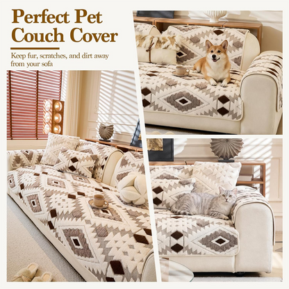 ⏳Begränsad tid 50 % Rabatt⏰Modernt geometriskt sofföverdrag i plysch🛋️