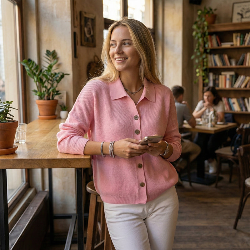 🔥Casual stickad skjorttröja för damer