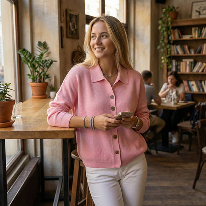 🔥Casual stickad skjorttröja för damer