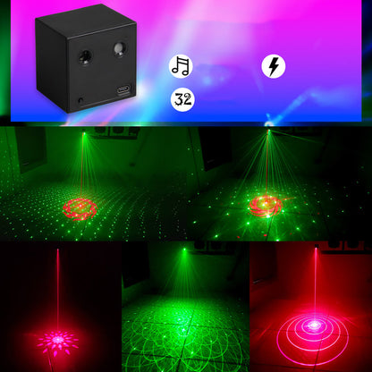 Uppladdningsbar och bärbar RGB-laserpartybelysning