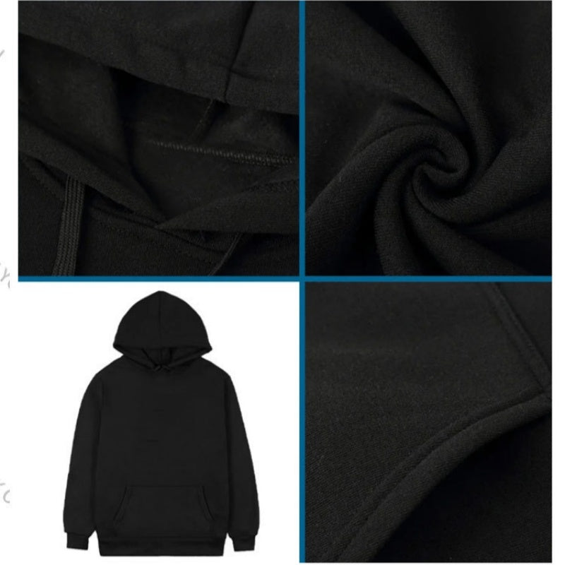 Huvtröja med tryck för män, inspirerad av tro