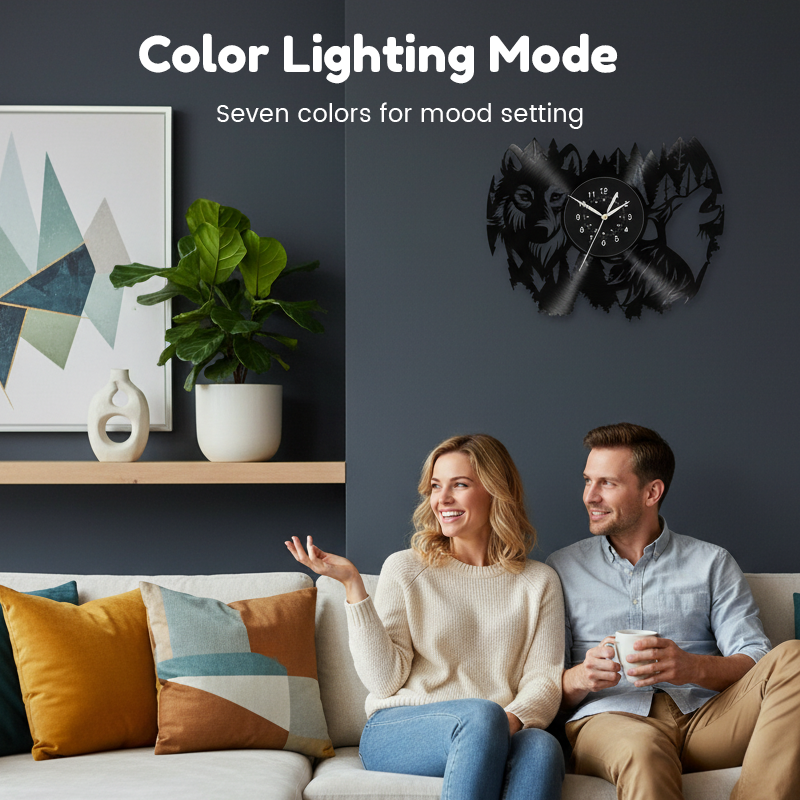 🔥Vintage djur vinyl väggklocka