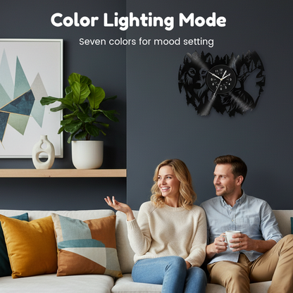 🔥Vintage djur vinyl väggklocka