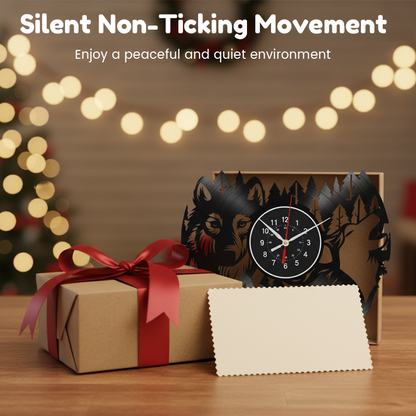 🔥Vintage djur vinyl väggklocka