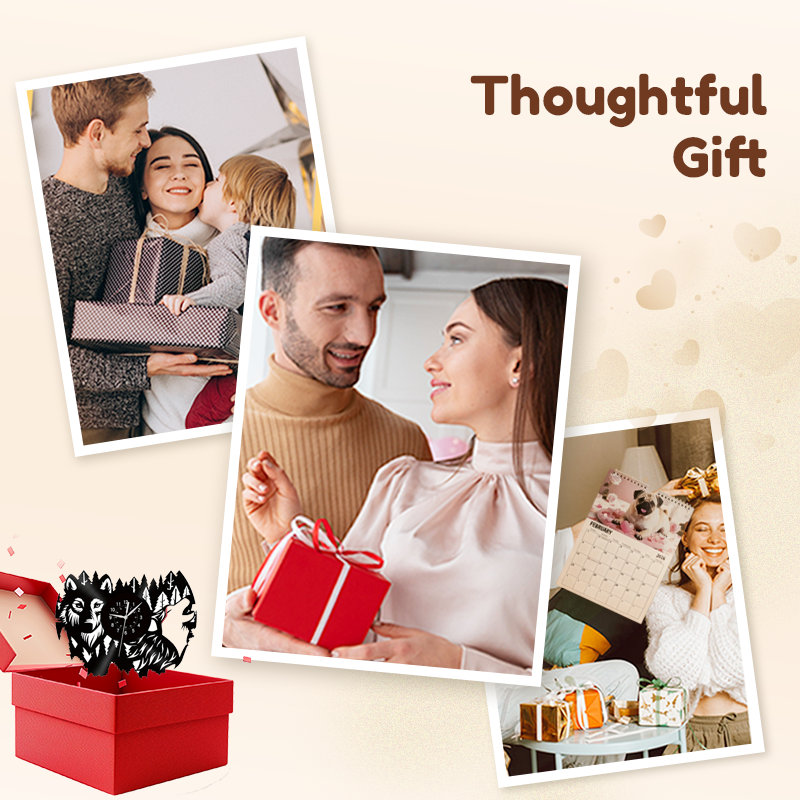 🔥Vintage djur vinyl väggklocka