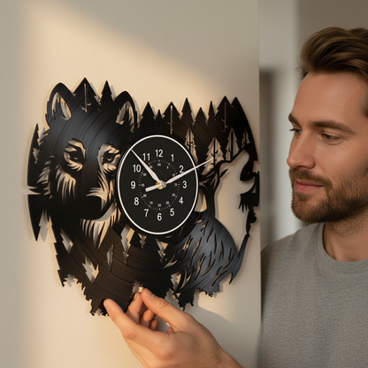 🔥Vintage djur vinyl väggklocka