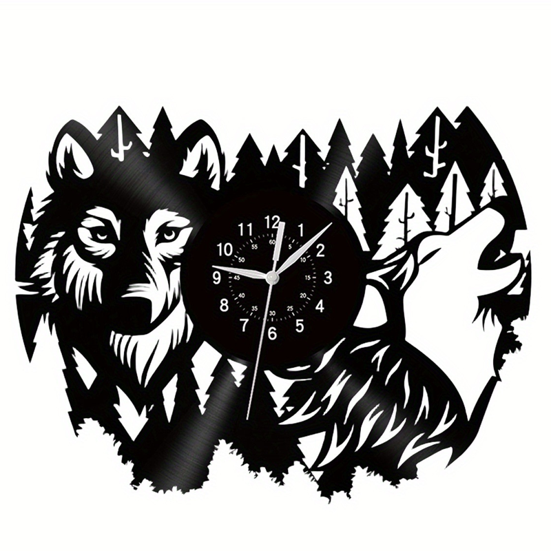 🔥Vintage djur vinyl väggklocka