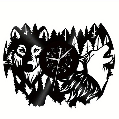 🔥Vintage djur vinyl väggklocka