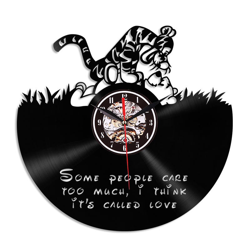 🔥Vintage djur vinyl väggklocka