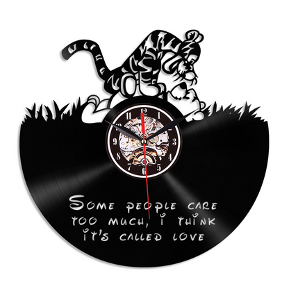 🔥Vintage djur vinyl väggklocka