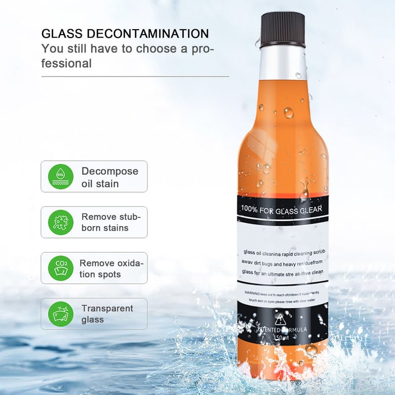 Rengöringsmedel för fläckborttagning av oljefilm för bilglas