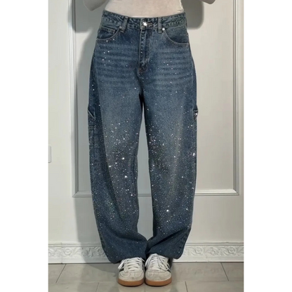 🌟Damjeans med lösa strass