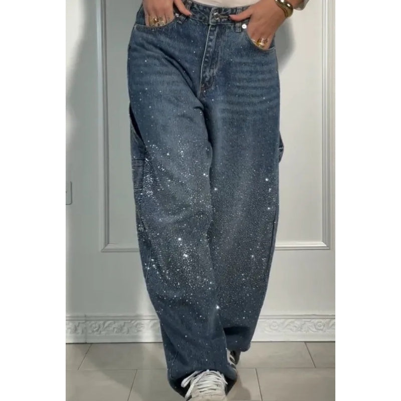 🌟Damjeans med lösa strass