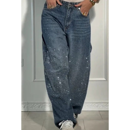 🌟Damjeans med lösa strass