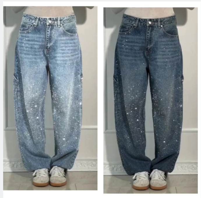 🌟Damjeans med lösa strass