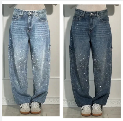 🌟Damjeans med lösa strass