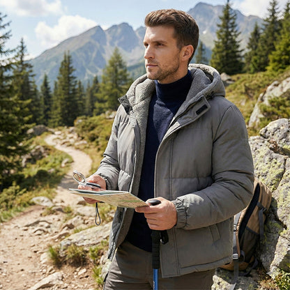 59 % rabatt🔥Herrkappa med köldtålig, vindtät och termofodrad huva