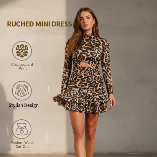 🔥60 % RABATT💖Damleopardmönstrad veckad ministring🐆
