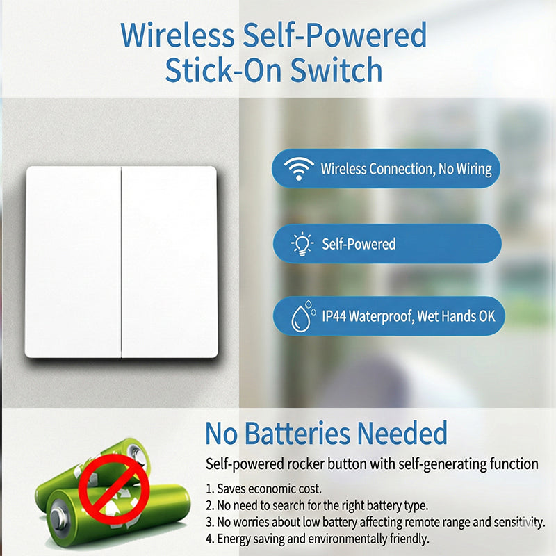 🛒 50% RABATT! 💡 Trådlös Ljusstängare – Batteridrivet, Enkel Installation & Modern Design 🏠🔧