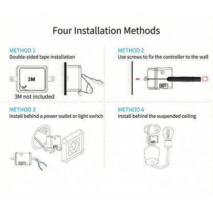 🛒 50% RABATT! 💡 Trådlös Ljusstängare – Batteridrivet, Enkel Installation & Modern Design 🏠🔧