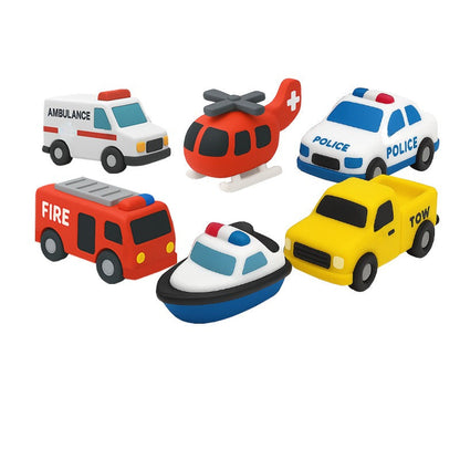 6 st mögelfria badleksaker i silikon för barn