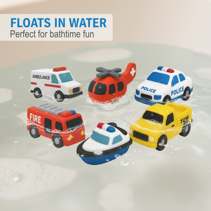 6 st mögelfria badleksaker i silikon för barn