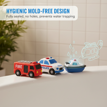 6 st mögelfria badleksaker i silikon för barn