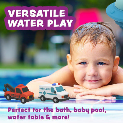 6 st mögelfria badleksaker i silikon för barn