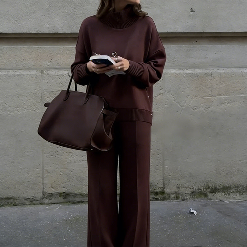 ✨Begränsad tid – 50% rabatt⏰Höghalsad tröja med dragkedja i sidan och byxor