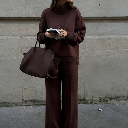 ✨Begränsad tid – 50% rabatt⏰Höghalsad tröja med dragkedja i sidan och byxor