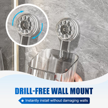 Reusable No-Drill Suction Shower Shelf