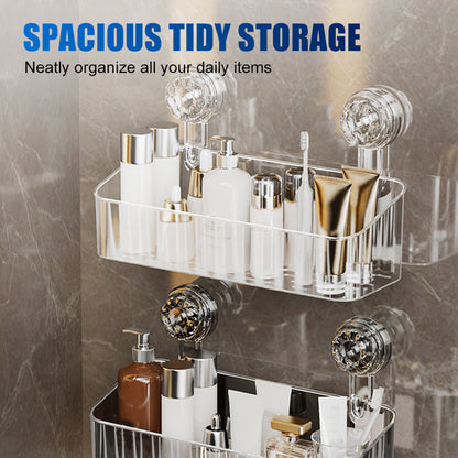 Reusable No-Drill Suction Shower Shelf