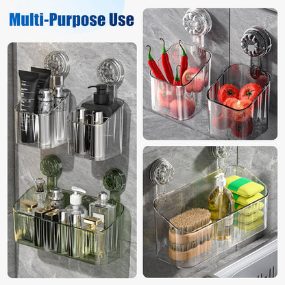 Reusable No-Drill Suction Shower Shelf