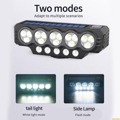 Solcells- och USB-uppladdningsbar cykelbelysning