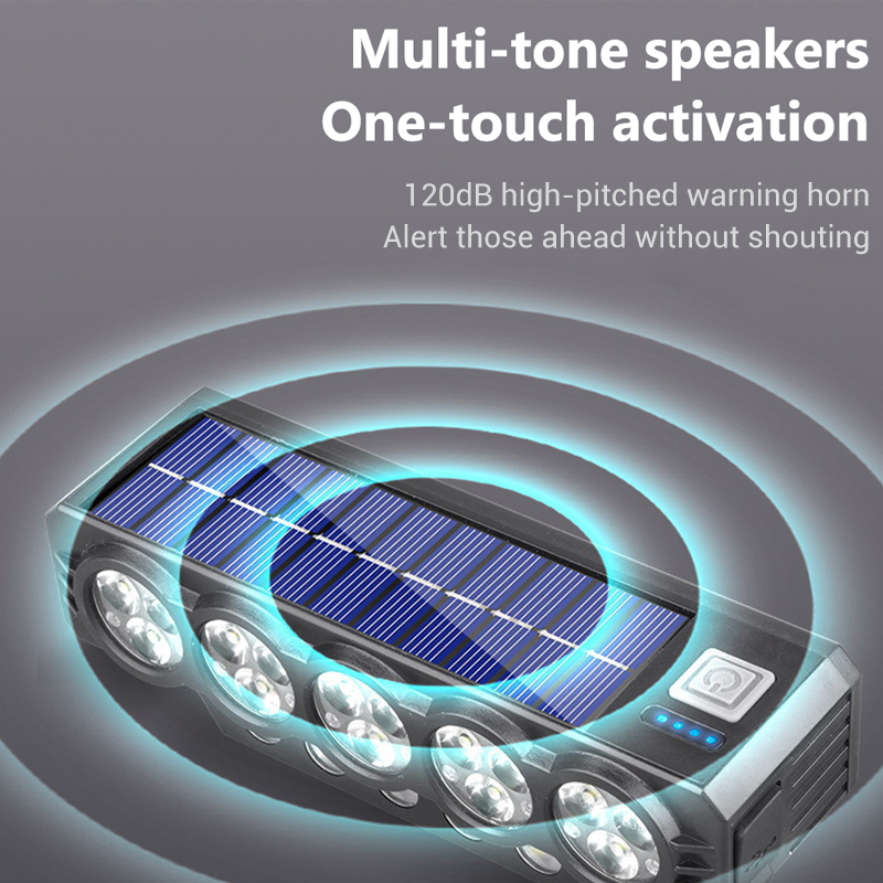 Solcells- och USB-uppladdningsbar cykelbelysning