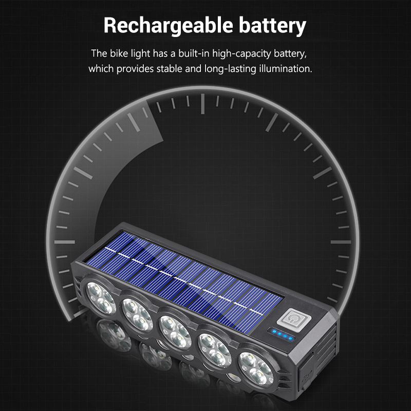 Solcells- och USB-uppladdningsbar cykelbelysning