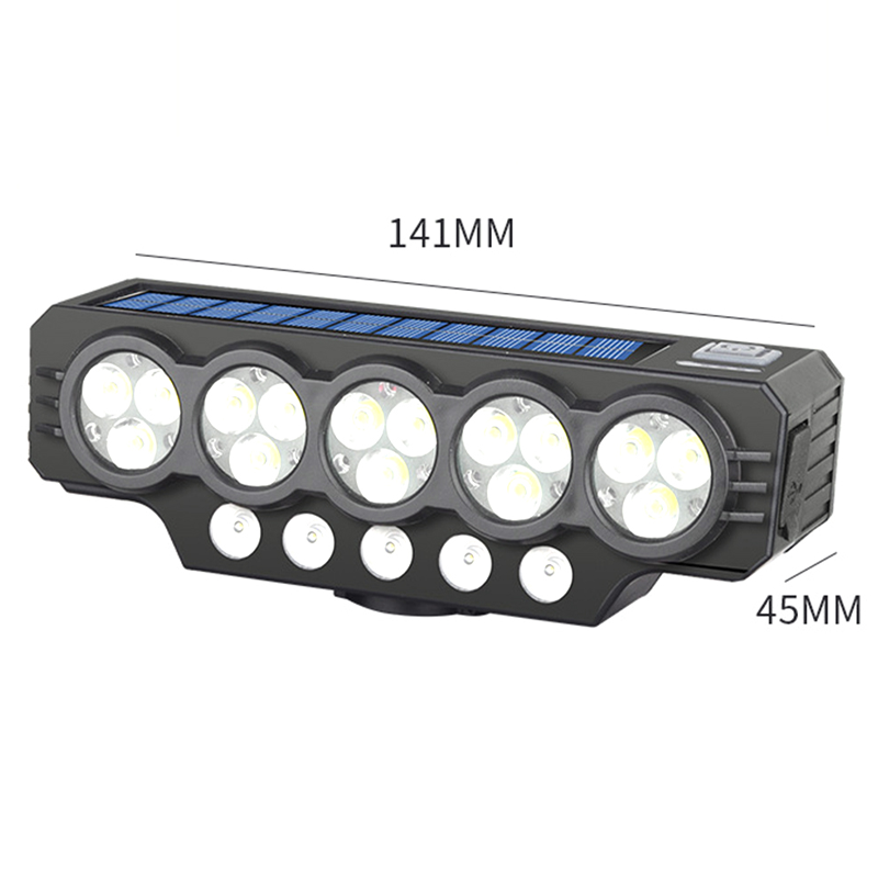 Solcells- och USB-uppladdningsbar cykelbelysning