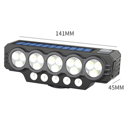 Solcells- och USB-uppladdningsbar cykelbelysning