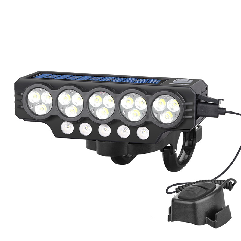 Solcells- och USB-uppladdningsbar cykelbelysning