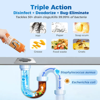 4-i-1 kraftfullt pulver för att rensa igensatta rör
