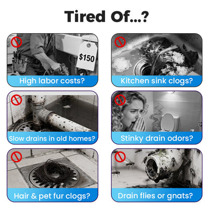 4-i-1 kraftfullt pulver för att rensa igensatta rör