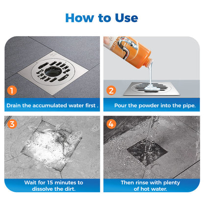 4-i-1 kraftfullt pulver för att rensa igensatta rör