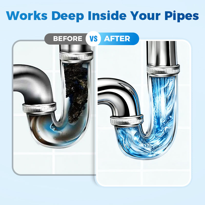 4-i-1 kraftfullt pulver för att rensa igensatta rör