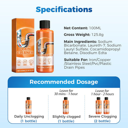 4-i-1 kraftfullt pulver för att rensa igensatta rör