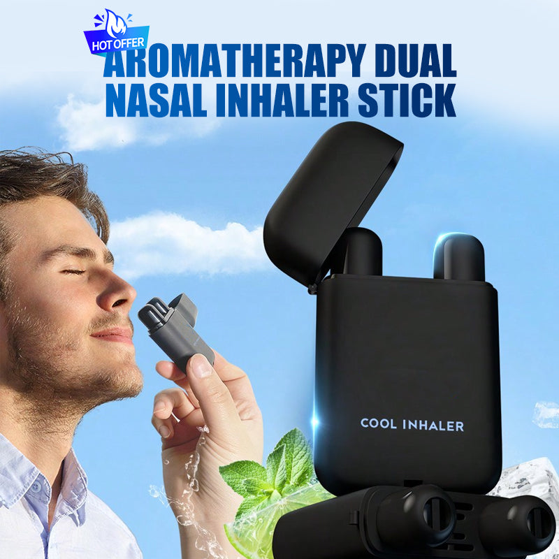 🔥Köp1 få 1 gratis🔥Aromaterapi Dubbel Näsinhalator Stick❄️ Väcker dig omedelbart med ett djupt andetag, ökar ditt fokus till max 🚀 och eliminerar dåsighet på några sekunder