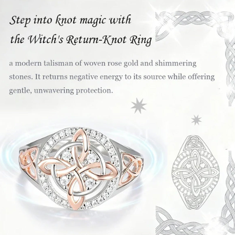 Elegant 2-Tone Celtic Knot Zircon Ring
