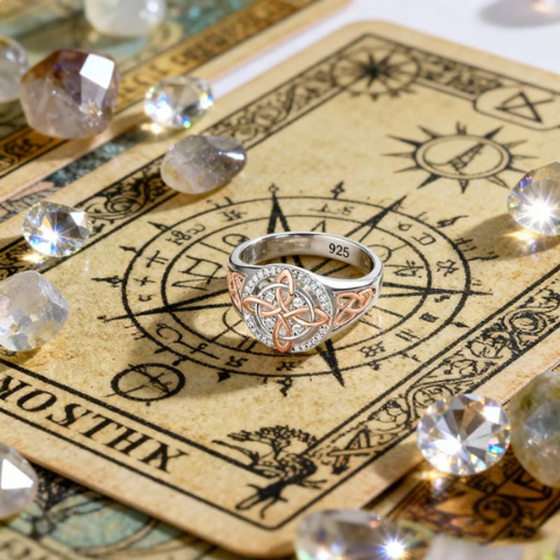 Elegant 2-Tone Celtic Knot Zircon Ring